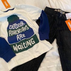 Gymboree Long Sleeve shirt and Fleece lined Jeans